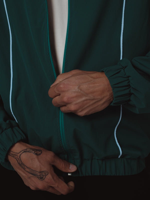 COLOUR BLOCKING JACKET - GREEN & BABY BLUE