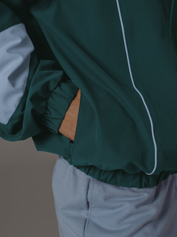 COLOUR BLOCKING JACKET - GREEN & BABY BLUE