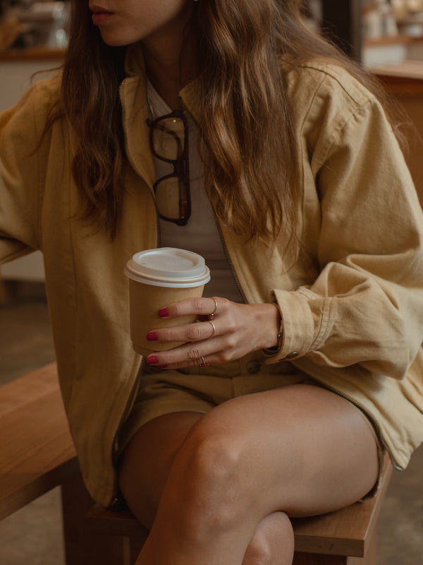 BUBBLE DENIM JACKET - DESERT YELLOW