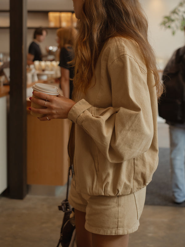 BUBBLE DENIM JACKET - DESERT YELLOW
