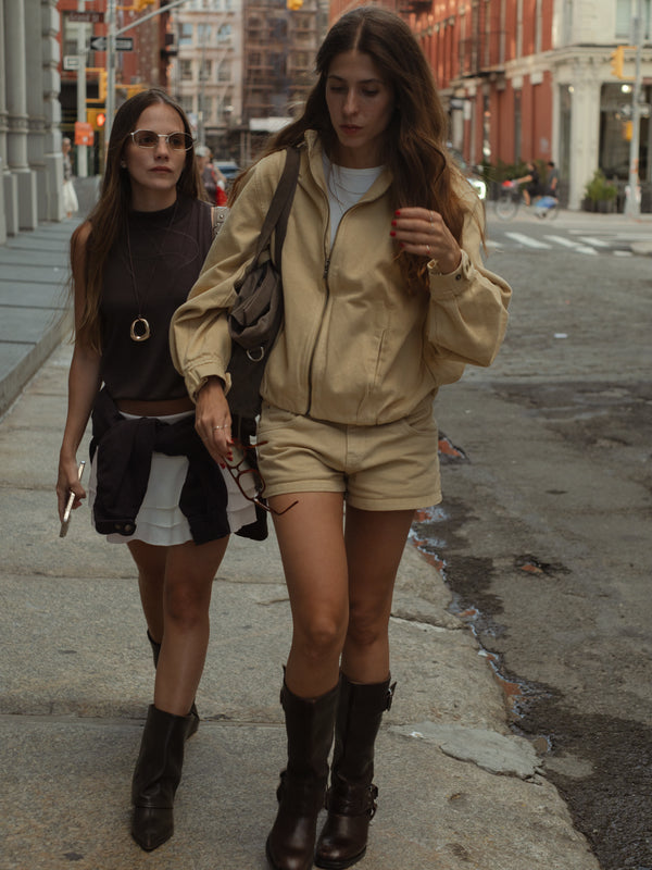 BUBBLE DENIM JACKET - DESERT YELLOW