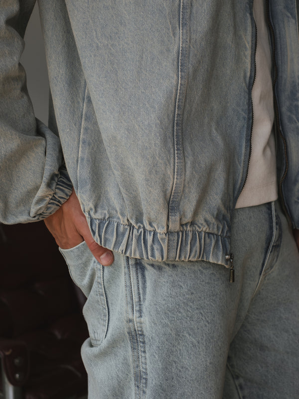 PANELLED DENIM JACKET  - 80'S LIGHT BLUE
