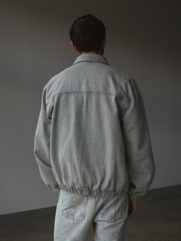 PANELLED DENIM JACKET  - 80'S LIGHT BLUE
