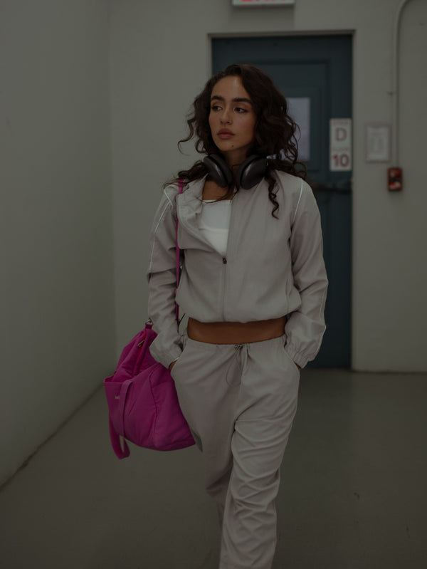 LINE WINDBREAKER JACKET - GRAY & WHITE