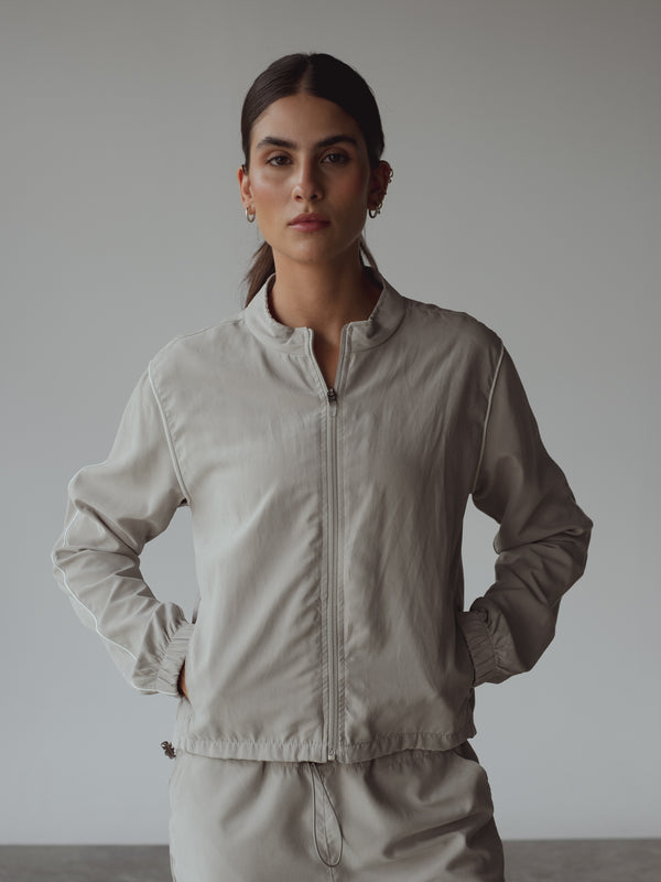 LINE WINDBREAKER JACKET - GRAY & WHITE