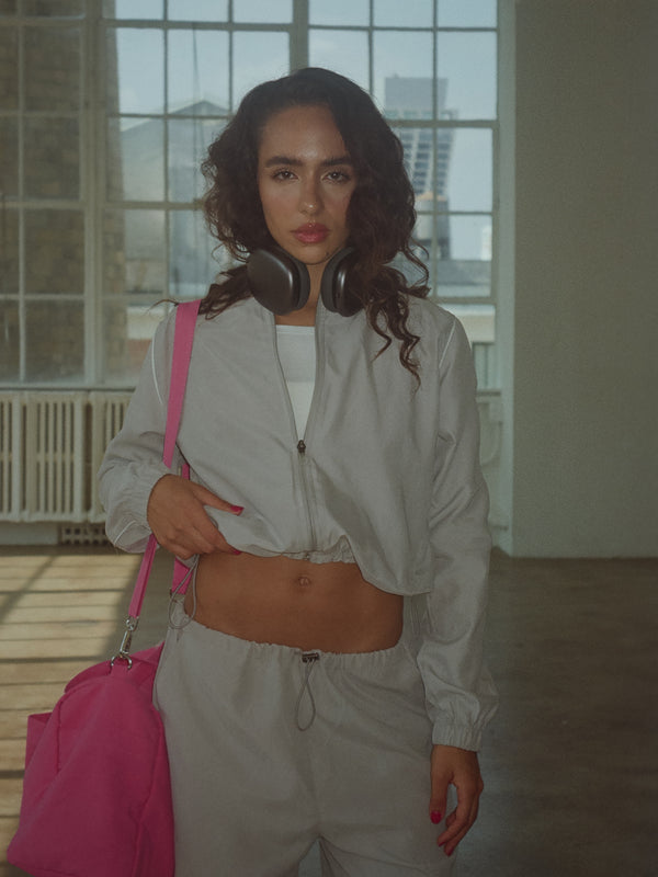 LINE WINDBREAKER JACKET - GRAY & WHITE