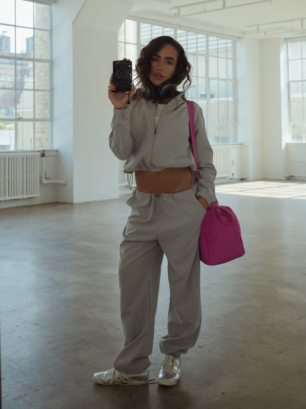 LINE WINDBREAKER JACKET - GRAY & WHITE