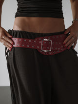 OFFSET ASYMMETRIC BELT - RED WINE