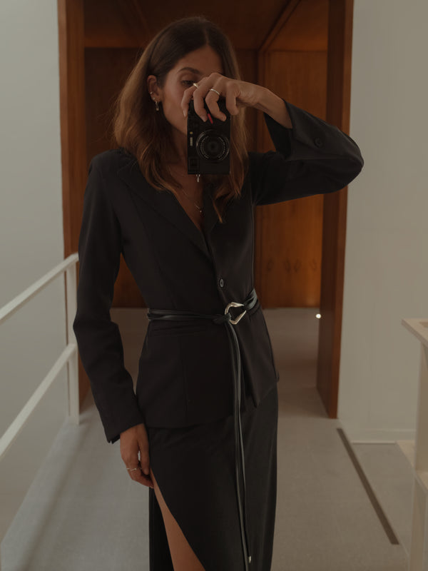 WRAP CORD BELT - BLACK