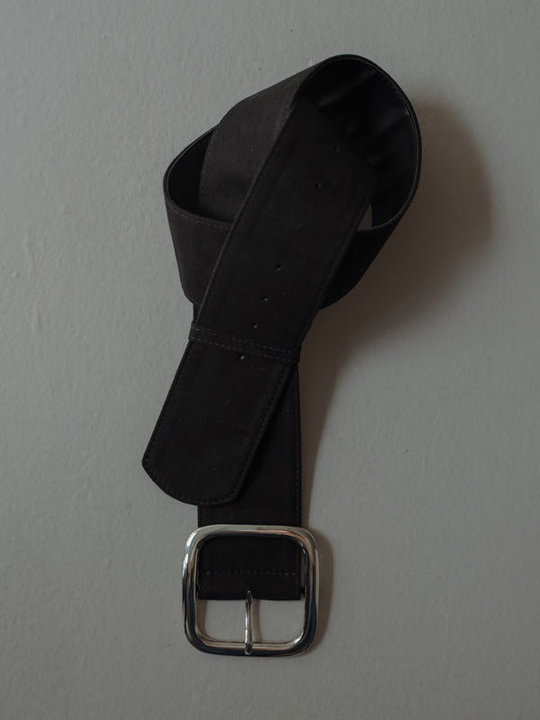 SUEDE BIG BELT - BLACK