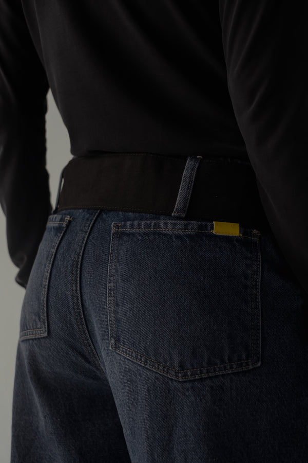 SUEDE BIG BELT - BLACK