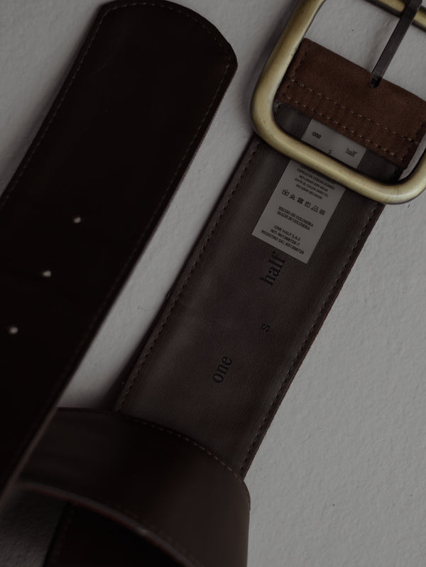 SUEDE BIG BELT - SEPIA