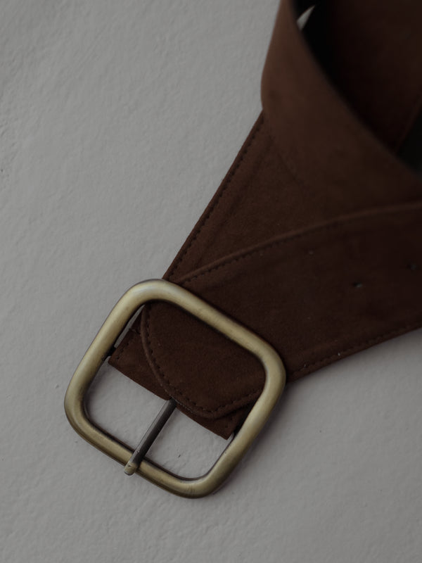 SUEDE BIG BELT - SEPIA