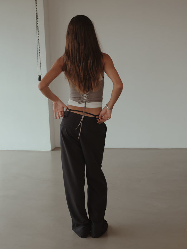 BACK LACE CORSET - ASH