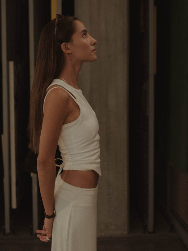 BACK LACE CORSET - SOFT WHITE