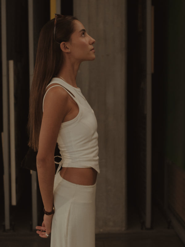 BACK LACE CORSET - SOFT WHITE