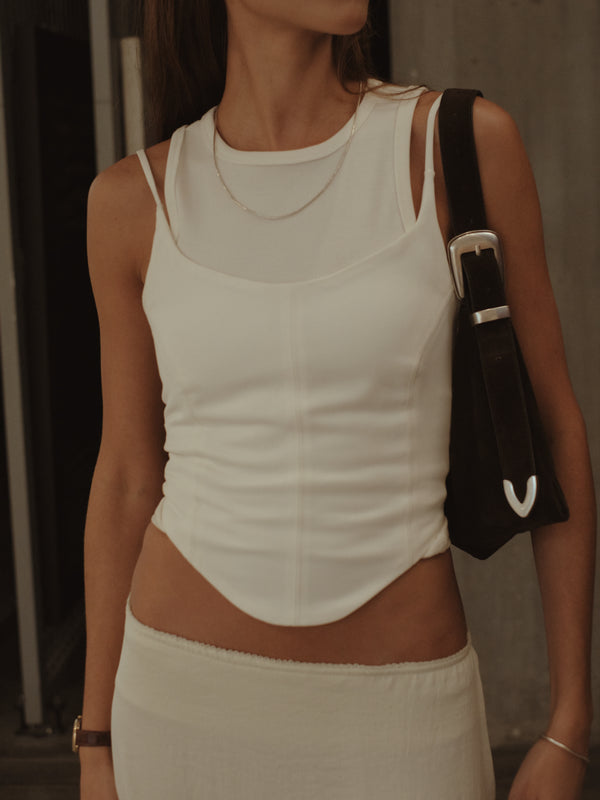 BACK LACE CORSET - SOFT WHITE