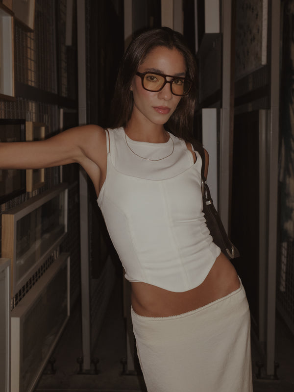 BACK LACE CORSET - SOFT WHITE