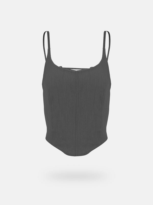 BACK LACE CORSET - GRAY