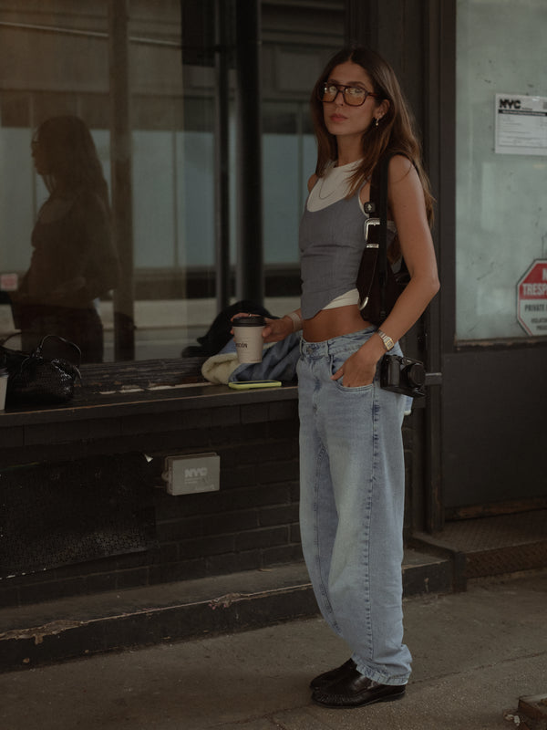 BACK LACE CORSET - GRAY