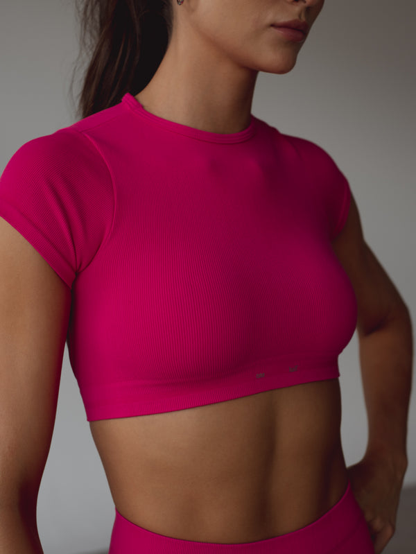 CLOUD SEAMLESS CROP TOP - FUCSIA