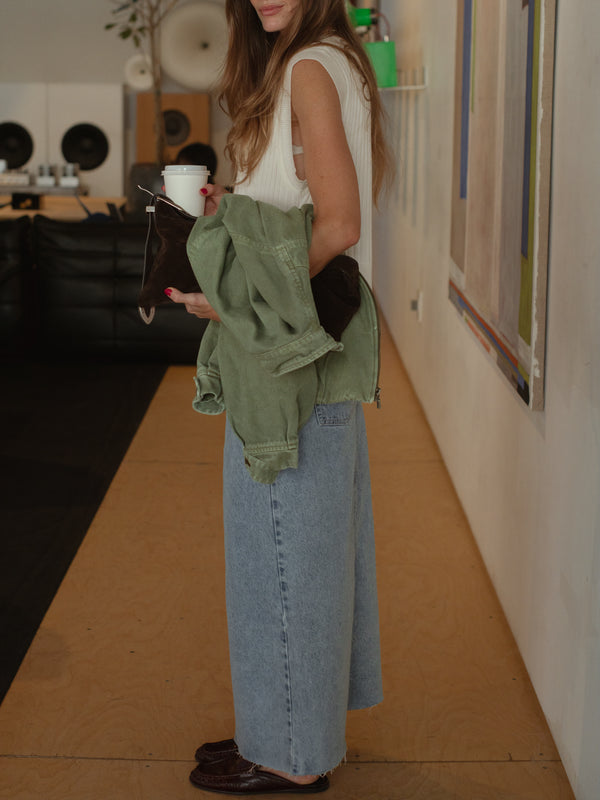 LONG DENIM SKIRT - MEDIUM LIGHT BLUE