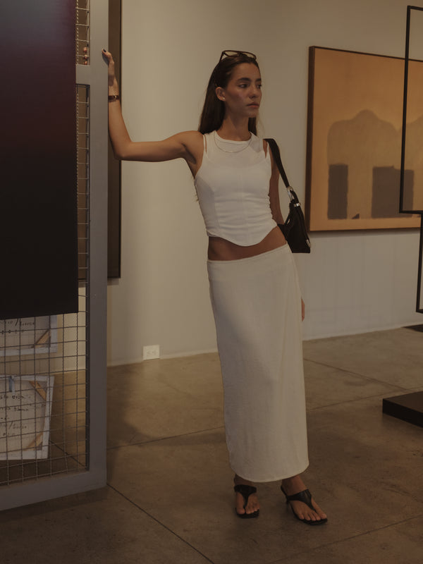 SOFT LONG SKIRT - VANILLA