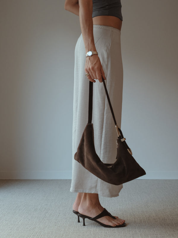 SOFT LONG SKIRT - GRAY