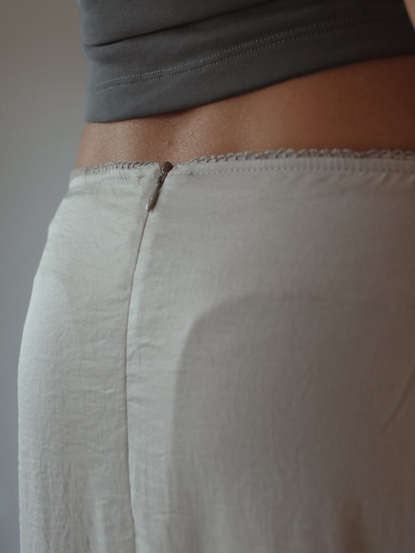 SOFT LONG SKIRT - GRAY