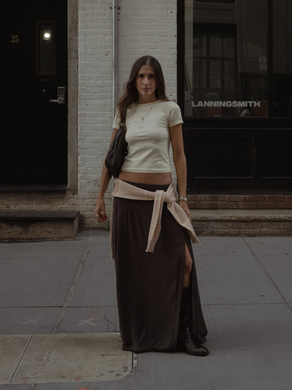 BOHO MAXI SKIRT - BROWN