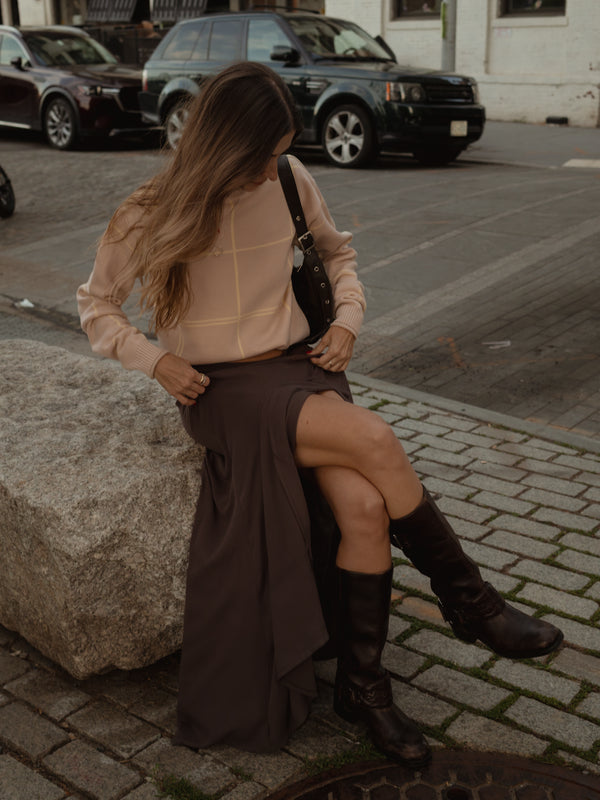 BOHO MAXI SKIRT - BROWN