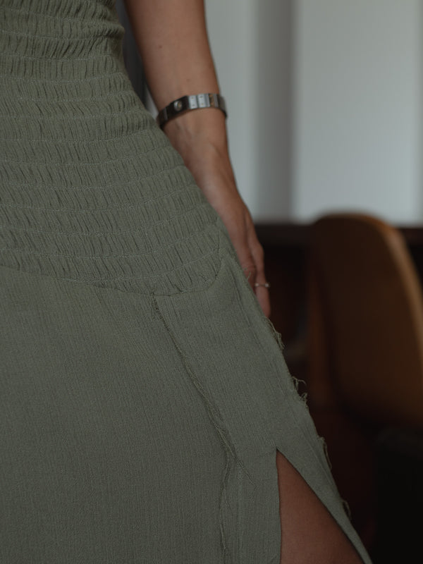 BOHO MAXI SKIRT - OLIVE