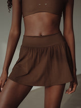 SPORTY MINI SKIRT - SEPIA