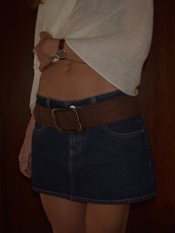 INDIGO MINI SKIRT - RAW DENIM