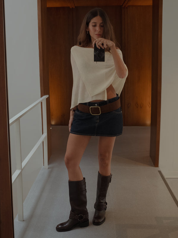INDIGO MINI SKIRT - RAW DENIM