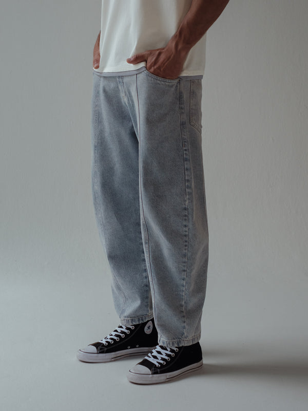 Jean baggy de pierna ancha para color azul hombre.