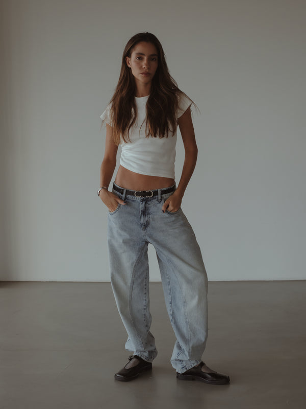 LONG BARREL JEAN - OLD LIGHT BLUE