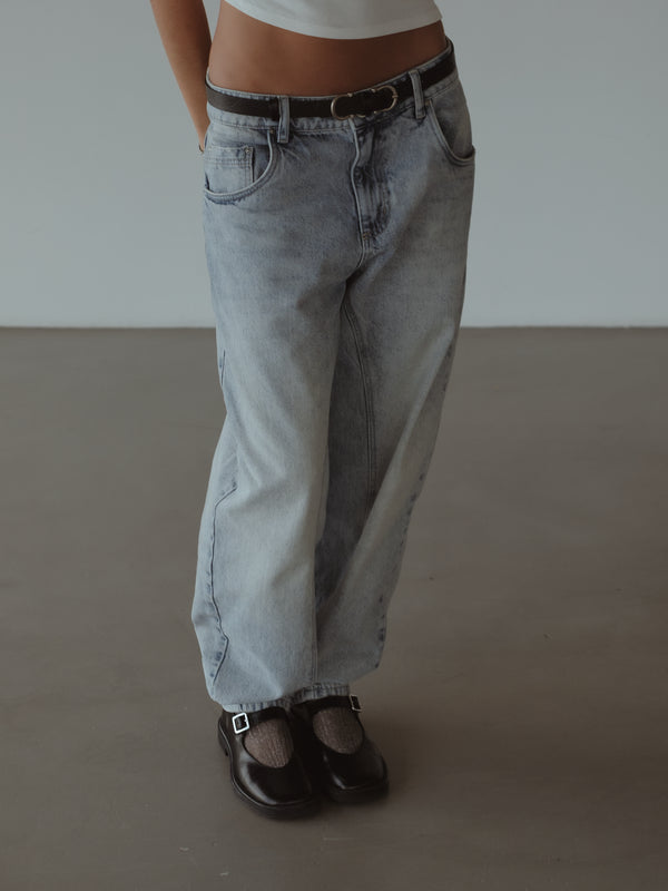 LONG BARREL JEAN - OLD LIGHT BLUE