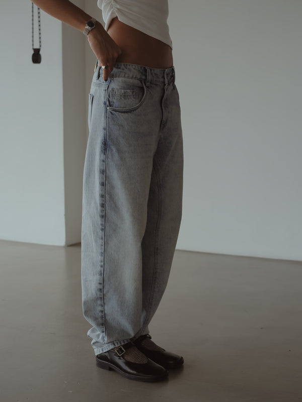 LONG BARREL JEAN - OLD LIGHT BLUE