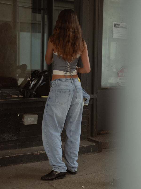 LONG BARREL JEAN - OLD LIGHT BLUE