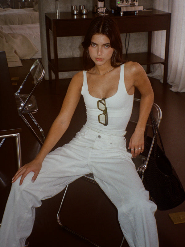 LONG BARREL JEAN - WARM WHITE