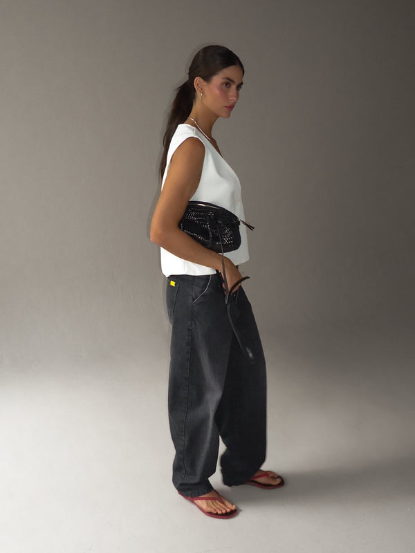 SARTORIAL BARREL JEAN - BLACK PEPPER