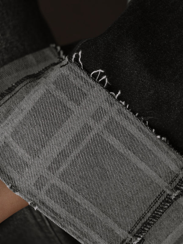 SQUARED CUFF JEAN - BLACK PEPPER