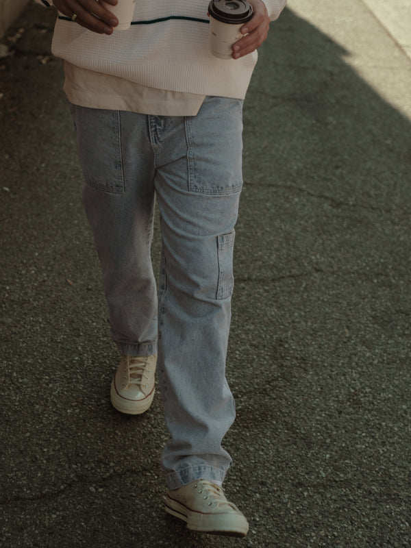 MEN CARGO JEAN - LIGHT BLUE