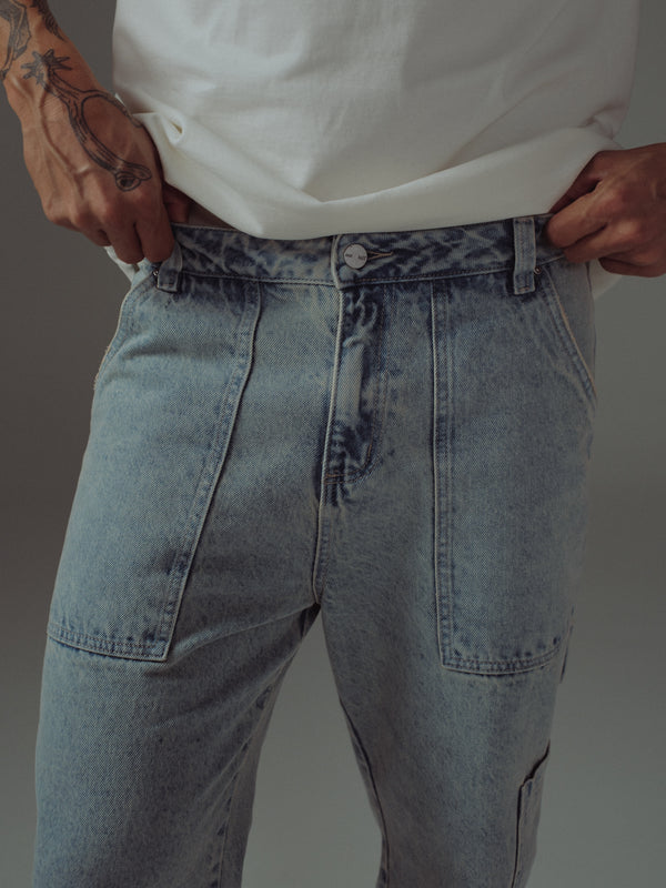 MEN CARGO JEAN - LIGHT BLUE