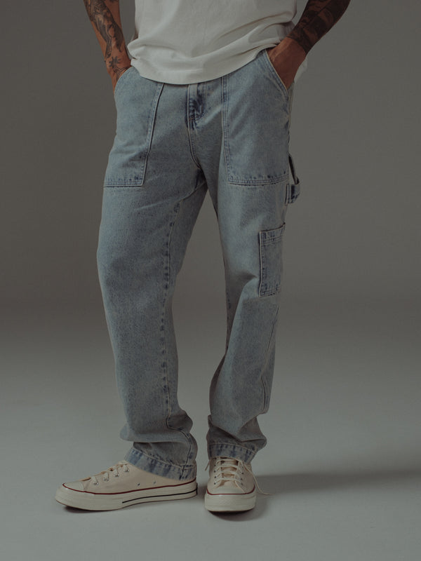 MEN CARGO JEAN - LIGHT BLUE