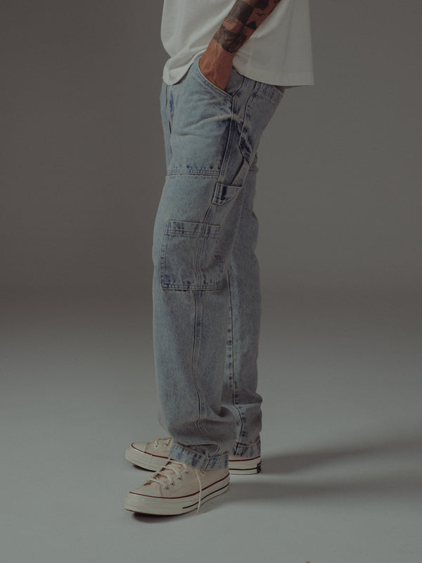 MEN CARGO JEAN - LIGHT BLUE