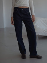 MID-WIDE LEG JEAN - BLACKENED INDIGO
