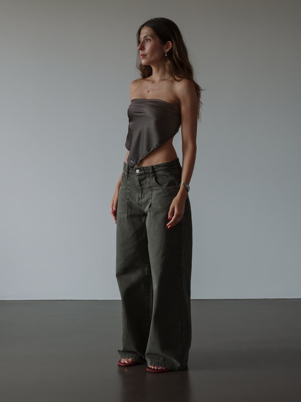 OVERSIZED BAGGY JEAN - OLIVE