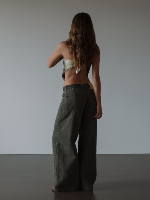 OVERSIZED BAGGY JEAN - OLIVE